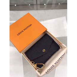 Replica Louis Vuitton Black Embossed Monogram Red Interior Chain Key Pouch
