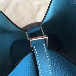Replica Hermes Blue Picotin Lock 13 Smooth Leather Bag
