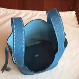 Replica Hermes Blue Picotin Lock 13 Smooth Leather Bag