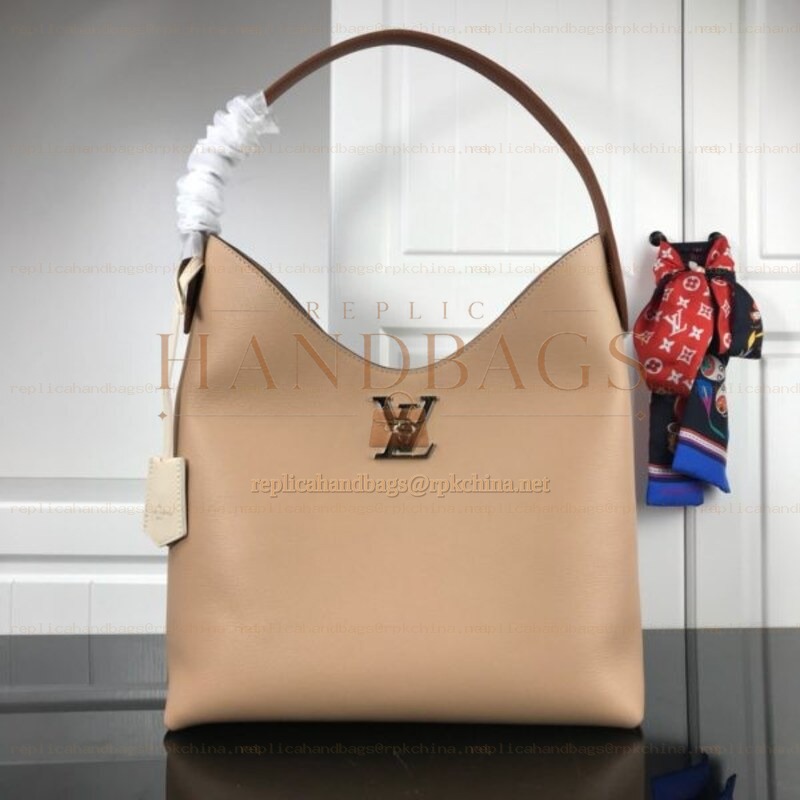 Replica Louis Vuitton Beige Lockme Hobo