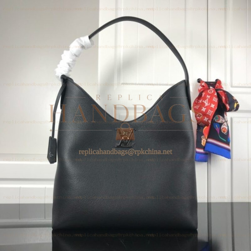 Replica Louis Vuitton Black Lockme Hobo