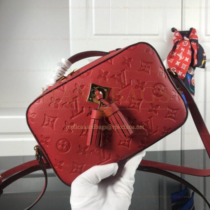 Replica Louis Vuitton Red Embossed Monogram Saintonge