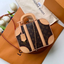 Replica Louis Vuitton Brown Monogram Round Valisette PM