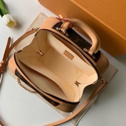 Replica Louis Vuitton Brown Monogram Round Valisette PM