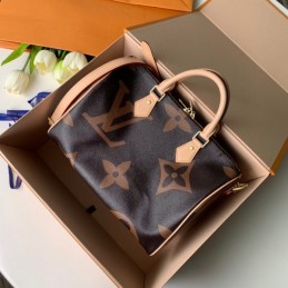 Replica Louis Vuitton Brown Giant Monogram Pale Pink Trim Speedy 30