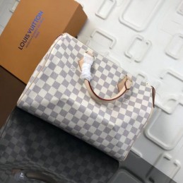Replica Louis Vuitton White Damier Azur Speedy 30