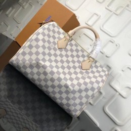 Replica Louis Vuitton White Damier Azur Speedy 30