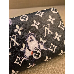 Replica Louis Vuitton Black White Monogram Character Twist Compact Wallet