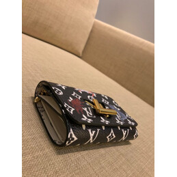 Replica Louis Vuitton Black White Monogram Character Twist Compact Wallet