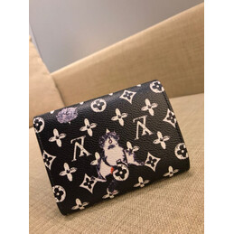 Replica Louis Vuitton Black White Monogram Character Twist Compact Wallet