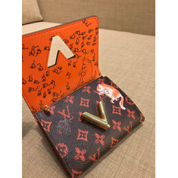 Replica Louis Vuitton Black Red Monogram Character Twist Compact Wallet