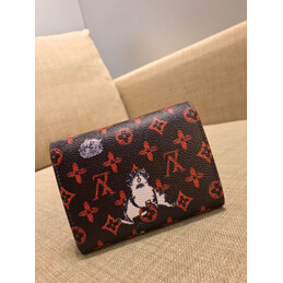 Replica Louis Vuitton Black Red Monogram Character Twist Compact Wallet
