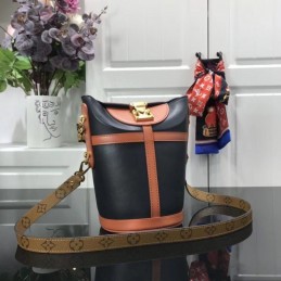 Replica Louis Vuitton Black Brown Duffle Bag