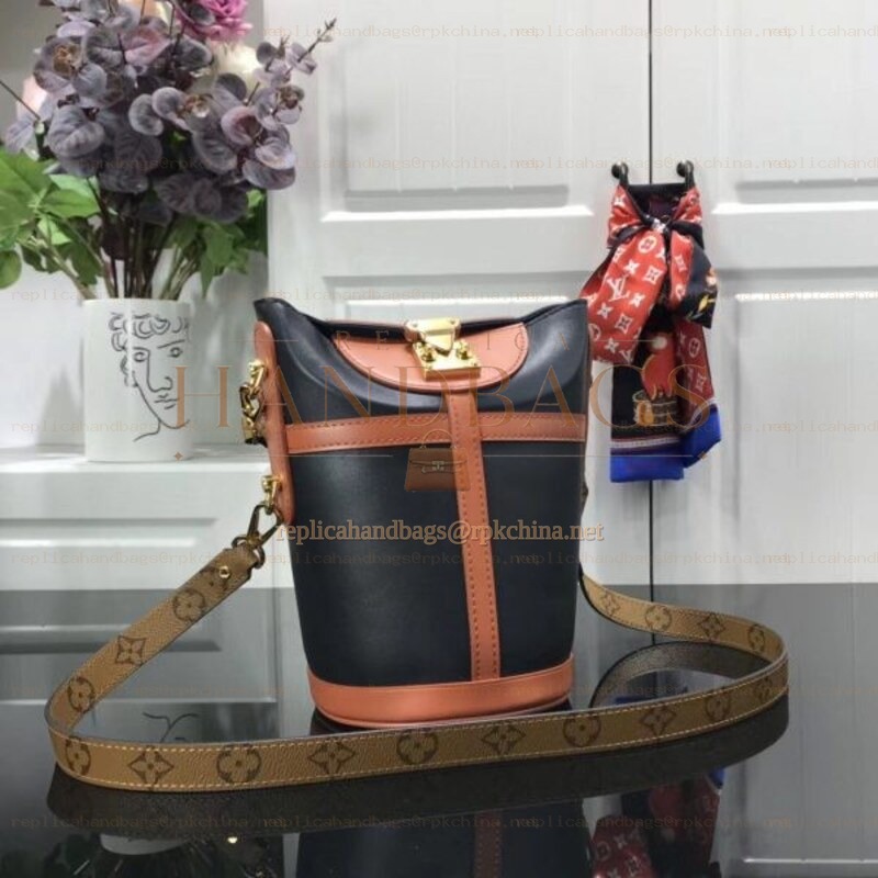 Replica Louis Vuitton Black Brown Duffle Bag