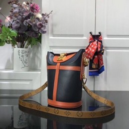 Replica Louis Vuitton Black Brown Duffle Bag