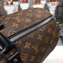 Replica Louis Vuitton Brown Monogram Black Trim Keepall Bandouliere 45