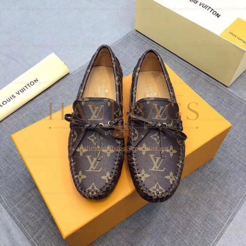 Replica Louis Vuitton Brown Monogram Tassel Loafers