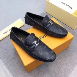 Replica Louis Vuitton Navy Monogram LV Buckle Loafers