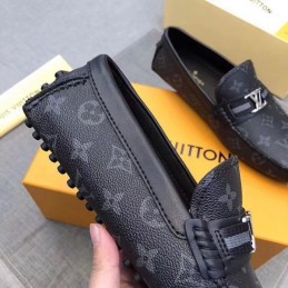 Replica Louis Vuitton Navy Monogram LV Buckle Loafers