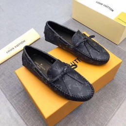 Replica Louis Vuitton Black Monogram Tassel Loafers
