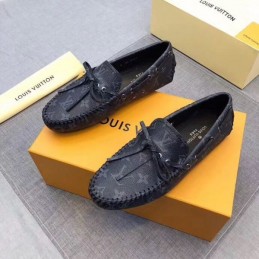 Replica Louis Vuitton Black Monogram Tassel Loafers
