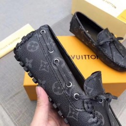 Replica Louis Vuitton Black Monogram Tassel Loafers