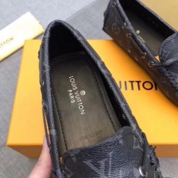 Replica Louis Vuitton Black Monogram Tassel Loafers