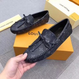 Replica Louis Vuitton Black Monogram Tassel Loafers