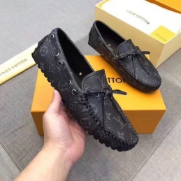 Replica Louis Vuitton Black Monogram Tassel Loafers