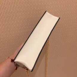 Replica Louis Vuitton Brown Damier Ebene Cream Pink Vavin Chain Wallet