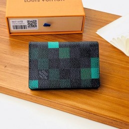 Replica Louis Vuitton Green Blue Damier Graphite Pocket Organizer