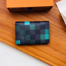 Replica Louis Vuitton Green Blue Damier Graphite Pocket Organizer