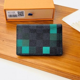 Replica Louis Vuitton Green Blue Damier Graphite Pocket Organizer