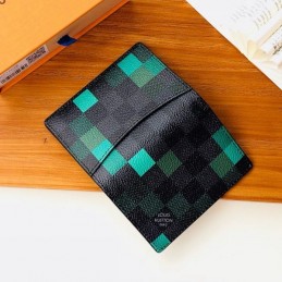 Replica Louis Vuitton Green Blue Damier Graphite Pocket Organizer
