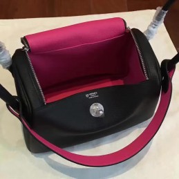 Replica Hermes Black Fuchsia Lindy 30 Bag