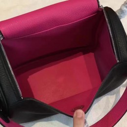Replica Hermes Black Fuchsia Lindy 30 Bag