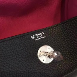 Replica Hermes Black Fuchsia Lindy 30 Bag