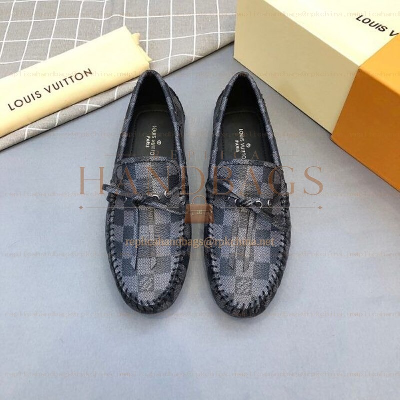 Replica Louis Vuitton Damier Graphite Driver Loafers