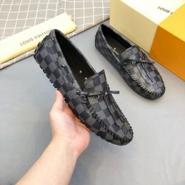 Replica Louis Vuitton Damier Graphite Driver Loafers