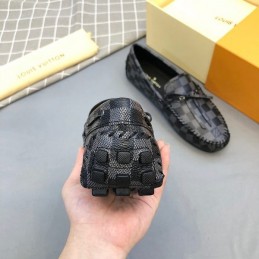 Replica Louis Vuitton Damier Graphite Driver Loafers