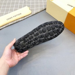Replica Louis Vuitton Damier Graphite Driver Loafers