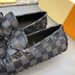 Replica Louis Vuitton Damier Graphite Driver Loafers