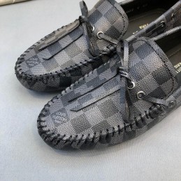 Replica Louis Vuitton Damier Graphite Driver Loafers