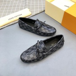 Replica Louis Vuitton Damier Graphite Driver Loafers