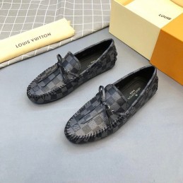 Replica Louis Vuitton Damier Graphite Driver Loafers