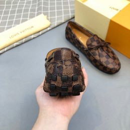 Replica Louis Vuitton Brown Damier Driver Loafers
