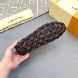Replica Louis Vuitton Brown Damier Driver Loafers