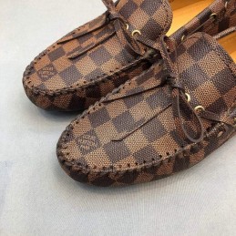 Replica Louis Vuitton Brown Damier Driver Loafers