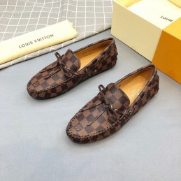Replica Louis Vuitton Brown Damier Driver Loafers