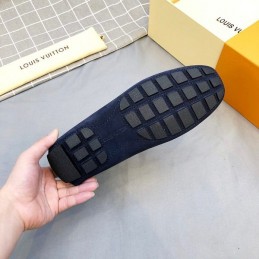 Replica Louis Vuitton Navy Suede Multicolor LV Loafers